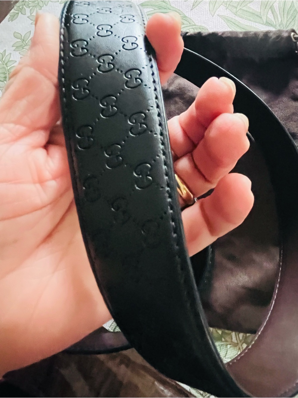 Gucci Black Leather Belt with Silver Double G Buckle - Picture 6 of 9